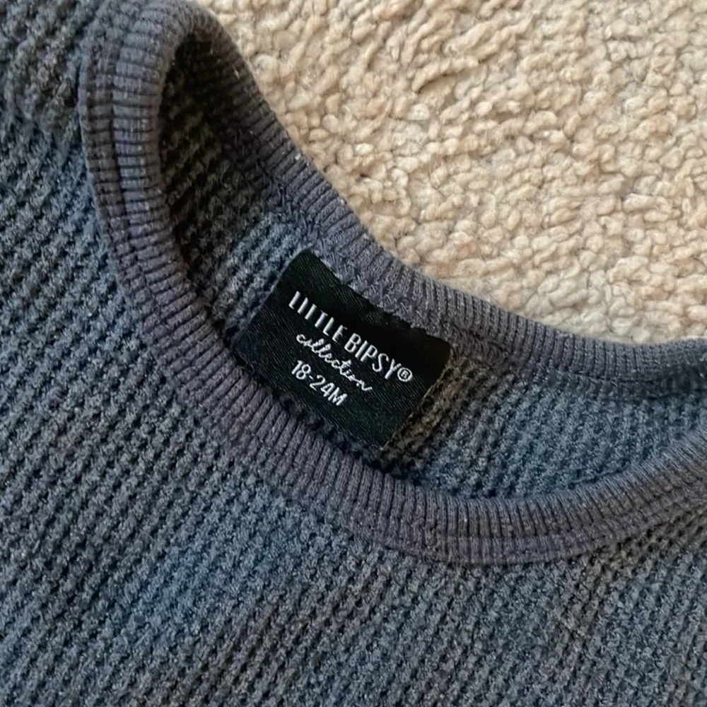 Little Bipsy Navy Blue Waffle Knit Kids Matching Set